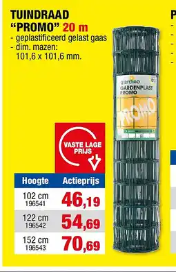Hubo TUINDRAAD “PROMO” 20 m aanbieding