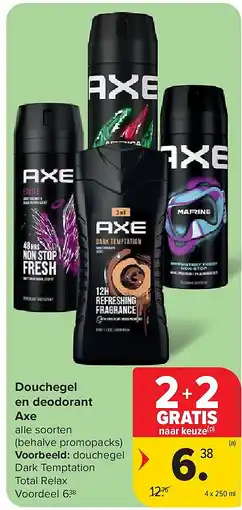 Carrefour Douchegel en deodorant Axe aanbieding