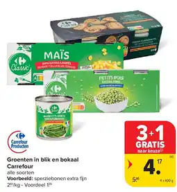 Carrefour Groenten in blik en bokaal Carrefour aanbieding