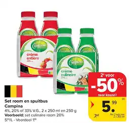 Carrefour Set room en spuitbus Campina aanbieding
