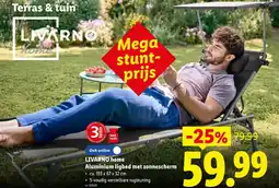 Lidl Aluminium ligbed met zonnescherm aanbieding
