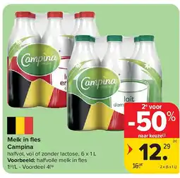 Carrefour Melk in fl es Campina aanbieding
