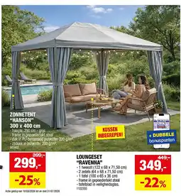 Hubo ZONNETENT “HANSON” 300 x 400 cm aanbieding