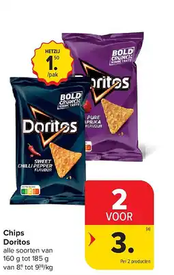 Carrefour Chips Doritos aanbieding