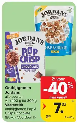 Carrefour Ontbijtgranen Jordans aanbieding