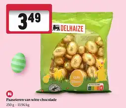 Delhaize Paaseieren van witte chocolade aanbieding
