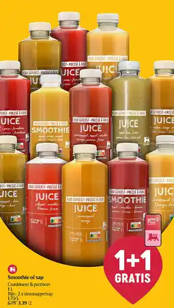 Delhaize Smoothie of sap aanbieding