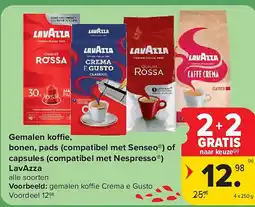 Carrefour Gemalen koffie, bonen, pads (compatibel met Senseo ) of capsules (compatibel met Nespresso ) LavAzza aanbieding