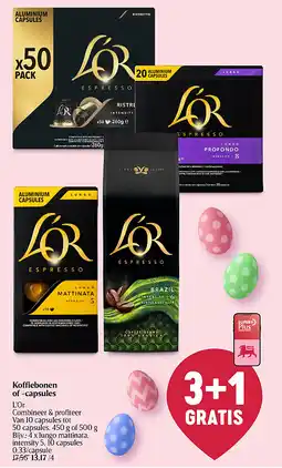 Delhaize Koffiebonen of -capsules aanbieding