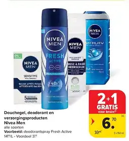 Carrefour Douchegel, deodorant en verzorgingsproducten Nivea Men aanbieding