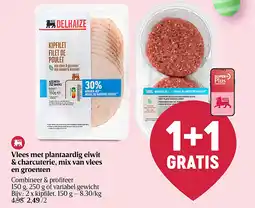 Delhaize Vlees met plantaardig eiwit & charcuterie, mix van vlees en groenten aanbieding