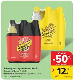 Carrefour Schweppes Agrumes en Tonic aanbieding