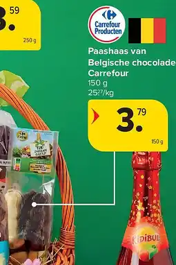 Carrefour Paashaas van Belgische chocolade Carrefour aanbieding