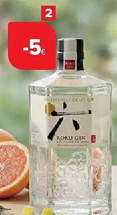 Carrefour Japanse gin Roku aanbieding