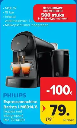 Carrefour Espressomachine Barista LM8014/6 aanbieding
