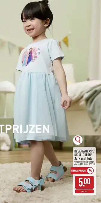 Dreamworks/ nickelodeon jurk met tule