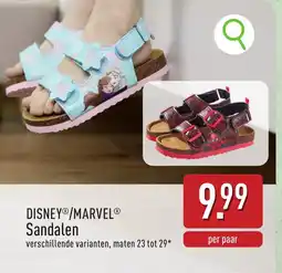 ALDI Disney/marvel sandalen aanbieding