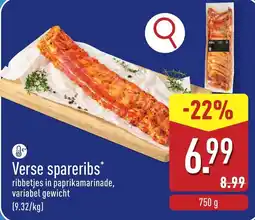 ALDI Verse spareribs aanbieding