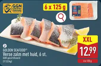 Golden seafood verse zalm met huid