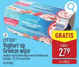 ALDI Lyttos yoghurt op griekse wijze aanbieding