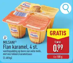 ALDI Milsani Flan karamel aanbieding
