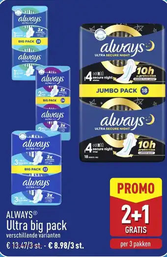 ALDI Always Ultra big pack aanbieding