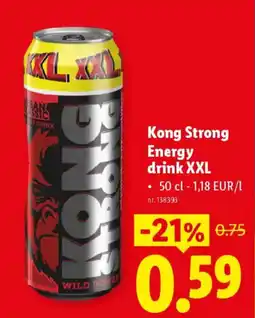 Lidl Kong Strong Energy drink XXL aanbieding