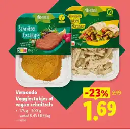 Lidl Vemondo Veggiestukjes of vegan schnitzels aanbieding