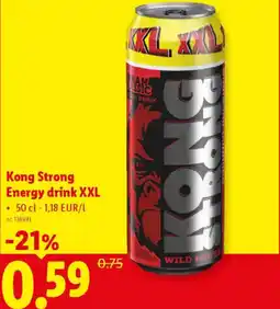 Lidl Kong Strong Energy drink XXL aanbieding