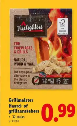 Lidl Grillmeister haard of grillaanstekers aanbieding