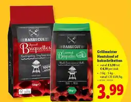 Lidl Grillmeister houtskool of kokosbriketten aanbieding