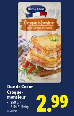 Lidl Duc de coeur croque monsieur aanbieding
