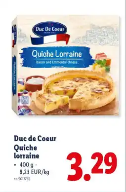 Lidl Duc de coeur quiche lorraine aanbieding