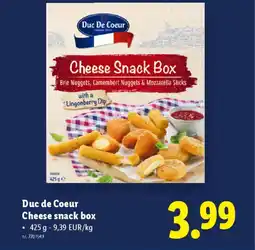 Lidl Duc de coeur cheese snack box aanbieding