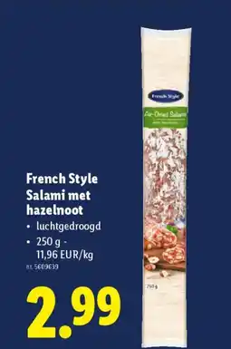 Lidl French style salami met hazelnoot aanbieding