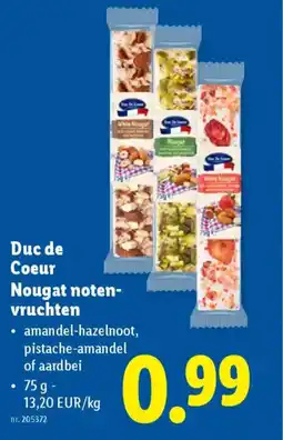 Lidl Duc de coeur nougat noten vruchten aanbieding