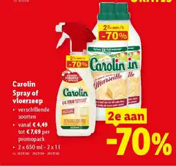 Lidl Carolin spray of vloerzeep aanbieding