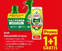 Lidl Dreft Afwasmiddel of spray aanbieding