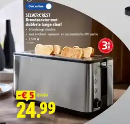Lidl Silvercrest broodrooster met dubbele lange sleuf aanbieding