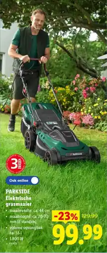 Lidl Parkside elektrische grasmaaier aanbieding