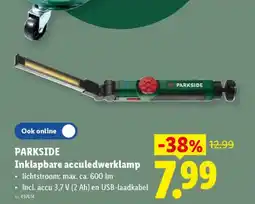 Lidl Parkside inklapbare acculedwerklamp aanbieding