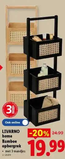 Lidl Livarno home bamboe opbergrek aanbieding