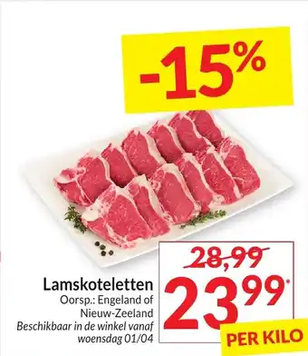 Intermarché Lamskoteletten aanbieding