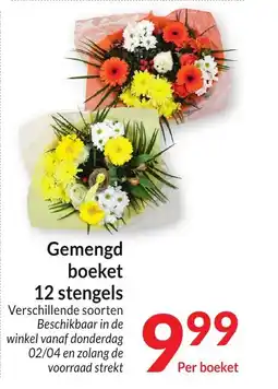Intermarché Gemengd boeket 12 stengels aanbieding