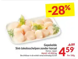 Intermarché Gepekelde sint jakobsschelpen zonder koraal aanbieding