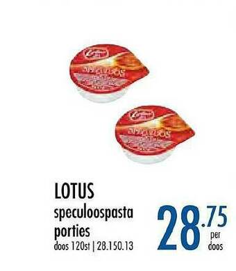 Horeca totaal Lotus Speculoospasta Porties aanbieding