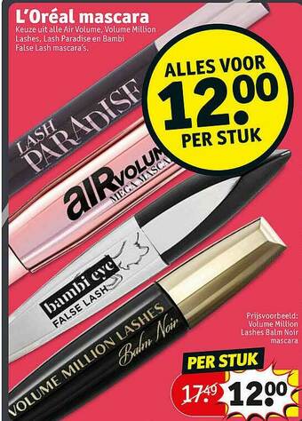 Kruidvat L Oréal Mascara aanbieding