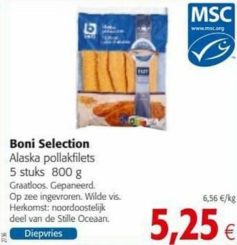 Colruyt Boni selection alaska pollakfilets aanbieding