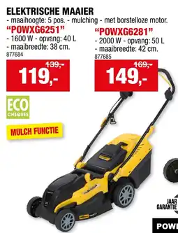 Hubo Elektrische maaier "powxg6281 aanbieding