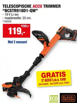 Hubo Telescopische accu trimmer "bcstr918d1-qw" aanbieding